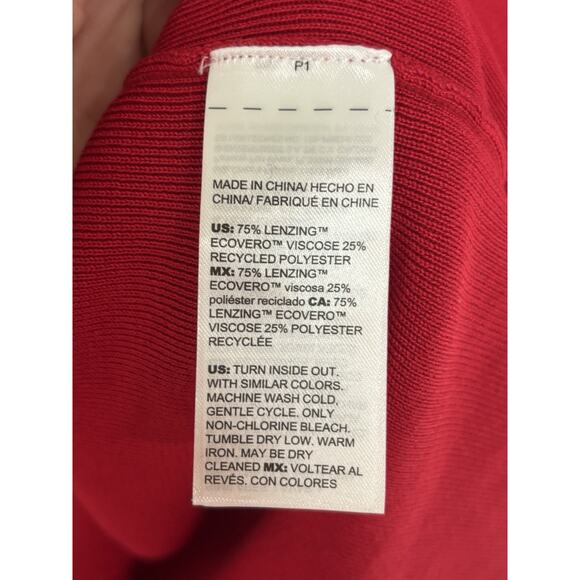 Chico’s Red Holiday Christmas Party Sweater Size 3 XL Stretch Classic Slinky - Picture 5 of 5